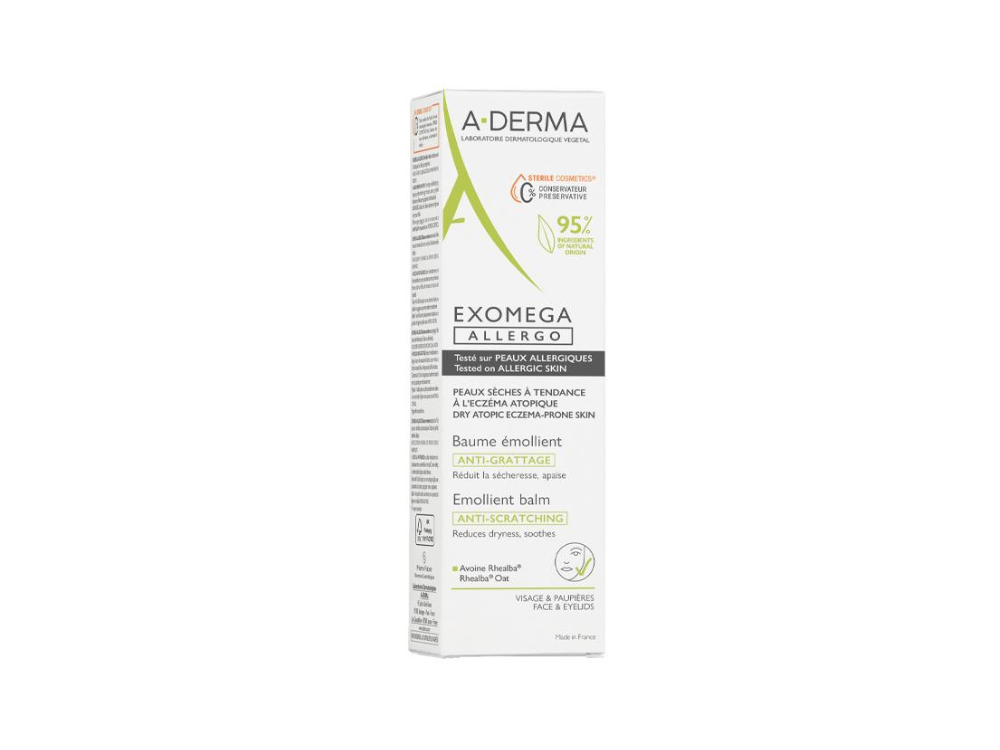 A-Derma Exomega Allergo Emollient Balm, Αποστειρωμένο Μαλακτικό Bάλσαμο, 200ml