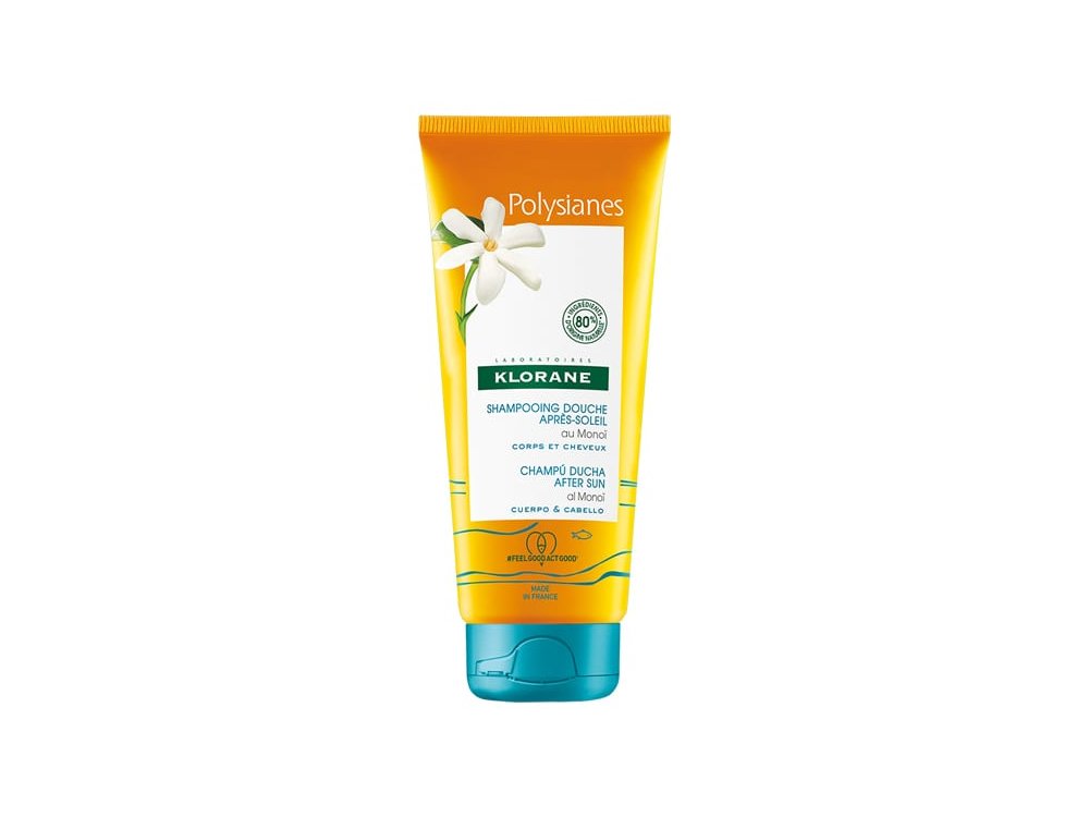 Klorane Polysianes Gel, Ντους Αναδόμησης για το Σώμα και τα Μαλλιά μετά την Θάλασσα, 200ml