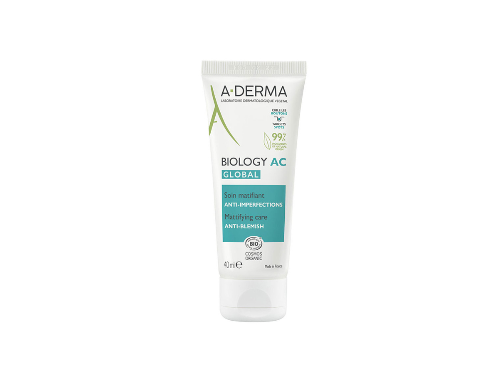 A-Derma Biology AC Global Mattifying Care Anti-Blemish, Ενυδατική Κρέμα κατά των Ατελειών, 40ml