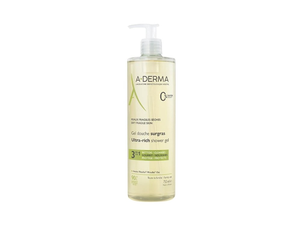 A-Derma Shower Gel Ultra-Rich, Τζελ Καθαρισμού για Ξηρό Δέρμα, 500ml