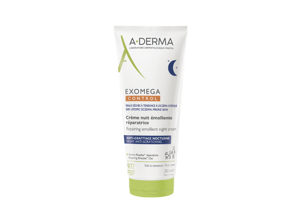 A-Derma Exomega Control Repairing Emollient Night Cream, Επανορθωτική Μαλακτική Κρέμα Νυκτός, 200ml