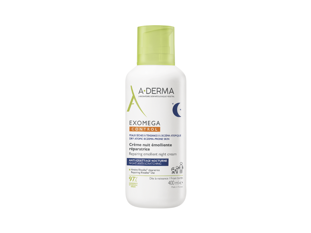 A-Derma Exomega Control Repairing Emollient Night Cream, Επανορθωτική Μαλακτική Κρέμα Νυκτός, 400ml