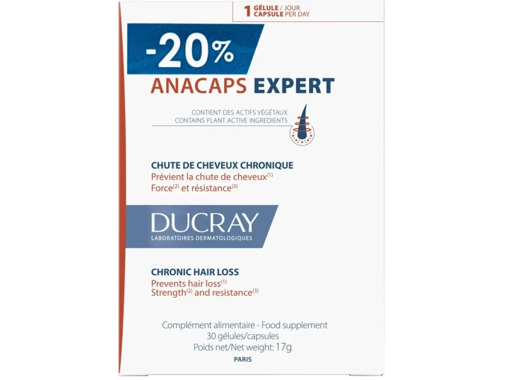 Ducray Promo Anacaps Expert, Συμπλήρωμα Διατροφής Για Την Τριχόπτωση, (-20%), 30caps