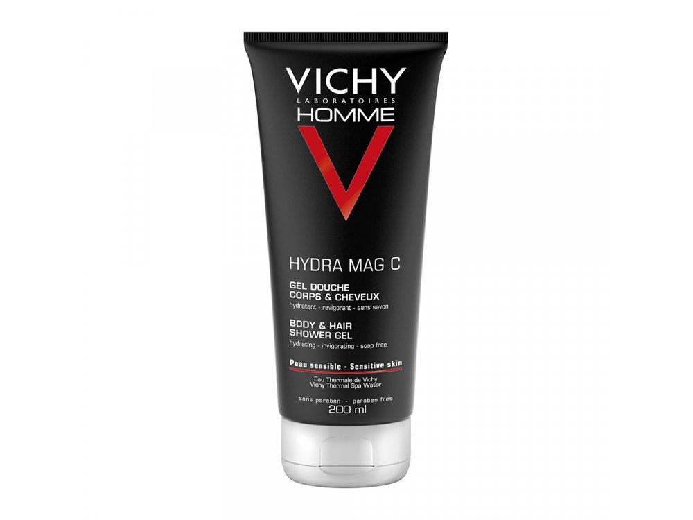 Vichy Homme Hydra Mag - C Shower Gel, Ανδρικό Τονωτικό για σώμα & μαλλιά, 200ml