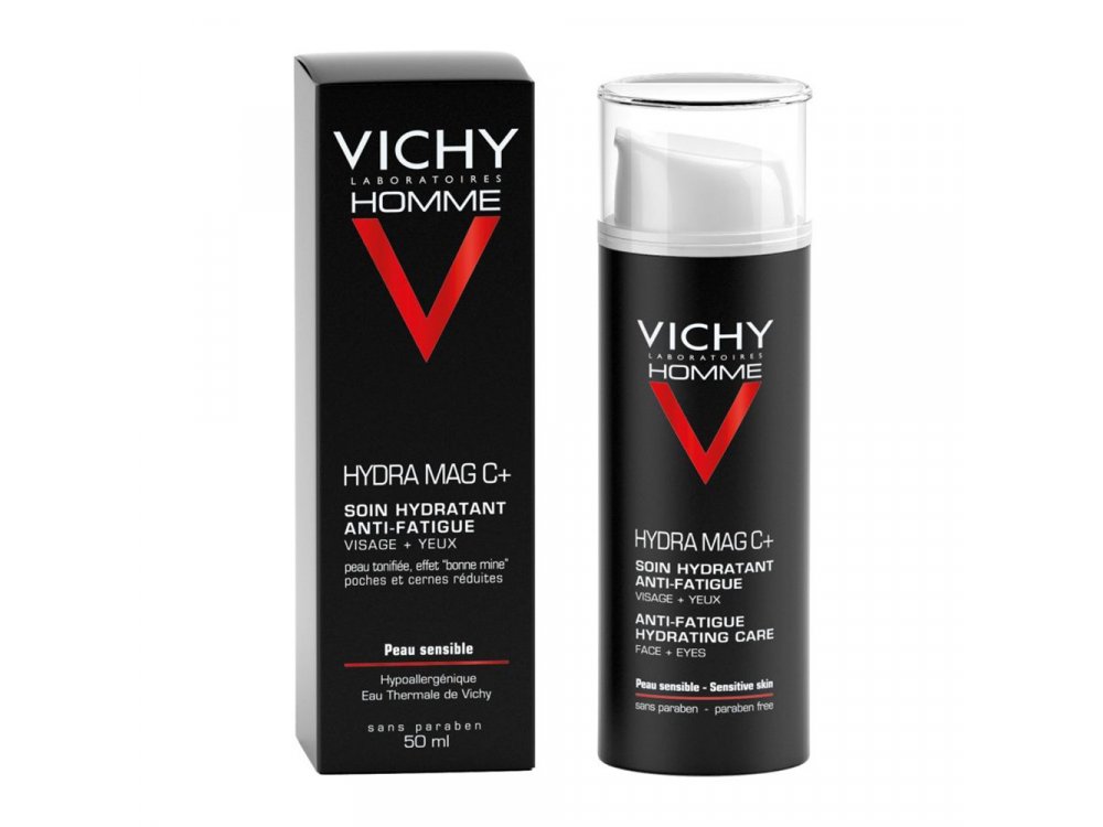 Vichy Homme Hydra Mag C+ Κρέμα Ενυδατικής Περιποίησης ενάντια στην κούραση για πρόσωπο & μάτια, 50ml