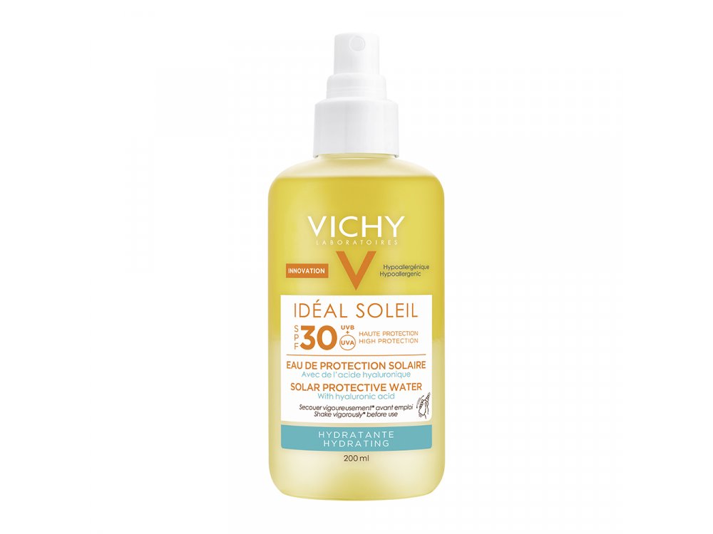 Vichy Ideal Soleil Hydrating Protective Solar Water SPF30 Αντηλιακό Νερό Προστασίας & Ενυδάτωσης με Υαλουρονικό Οξύ, 200ml