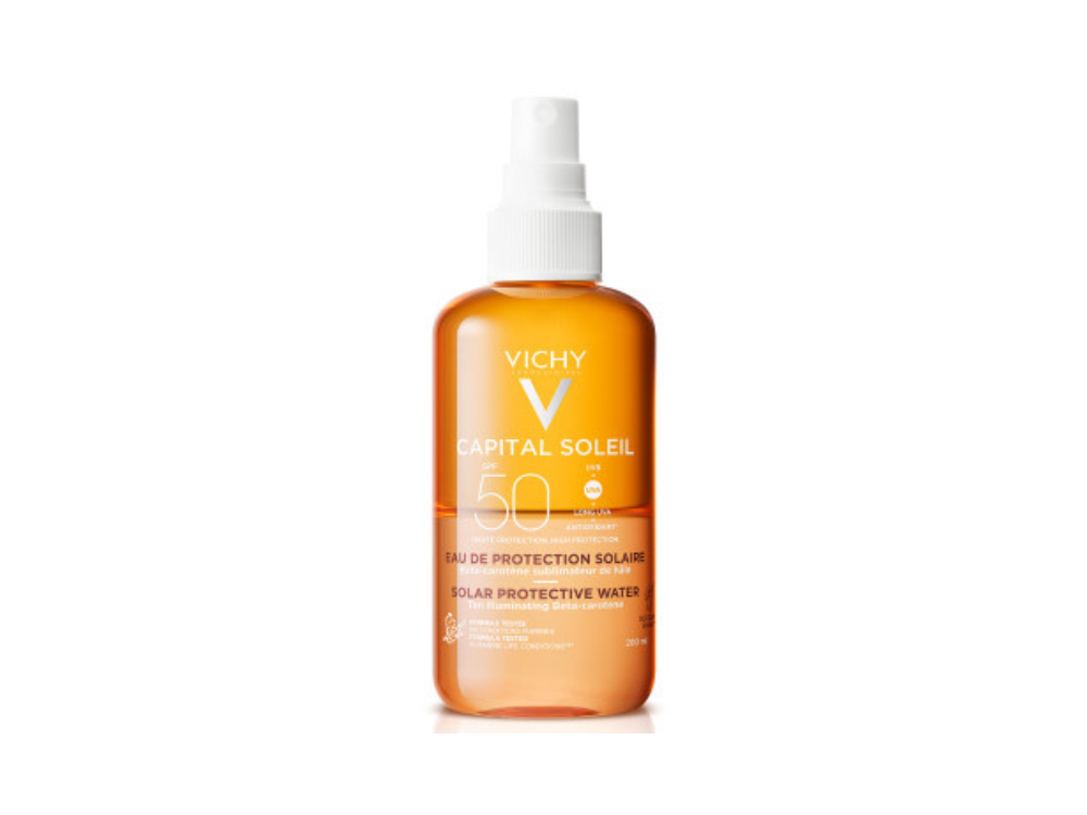 Vichy Capital Soleil Solar Protective Water Hydrating SPF50, Λαμπερό Μαύρισμα με Νερό Προστασίας, 200ml