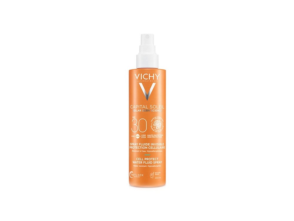 Vichy Capital Soleil Cell Protect Water Fluid Spray SPF30, Αντηλιακό Spray Mε Λεπτόρρευστη Υφή Για Το Σώμα, 200ml