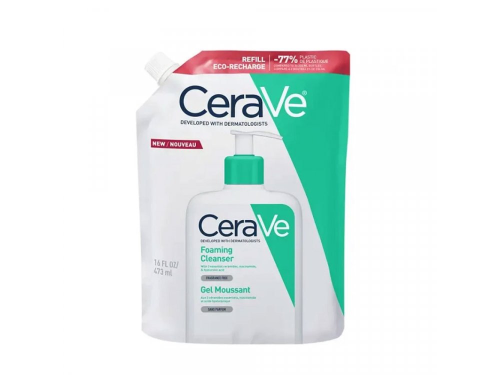 Cerave Foaming Cleanser Refill, Καθαριστικό Gel Προσώπου & Σώματος, 473ml
