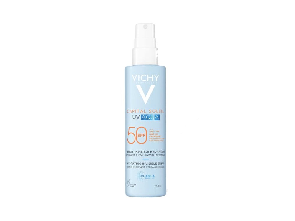 Vichy Capital Soleil UV Aqua SPF50+ Αντηλιακό Γαλάκτωμα Σώματος Ενυδατικό Αόρατο Spray, 200ml