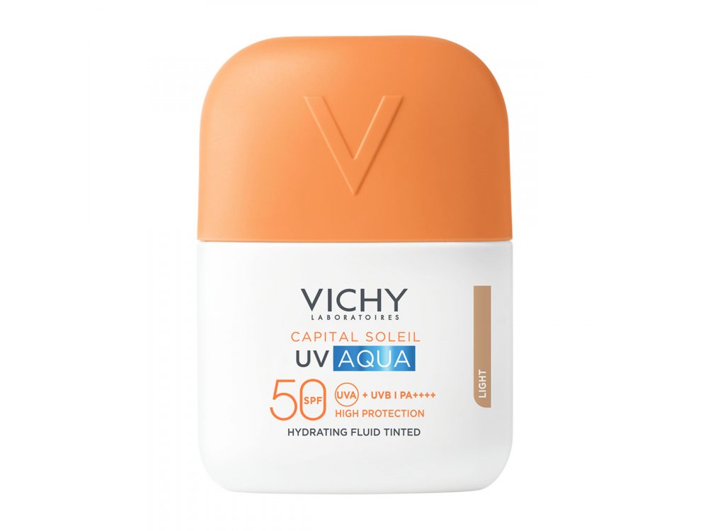 Vichy Capital Soleil UV Aqua Λεπτόρρευστο Ενυδατικό Αντηλιακό Προσώπου με Χρώμα Light SPF50, 50ml