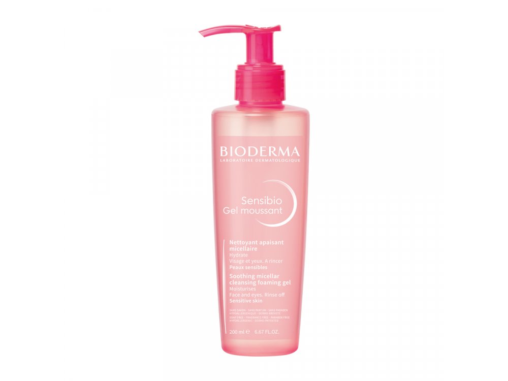 Bioderma Sensibio Gel Moussant, Απαλό Τζελ Καθαρισμού & Αφαίρεσης Μακιγιάζ για Ευαίσθητο Δέρμα, 200ml