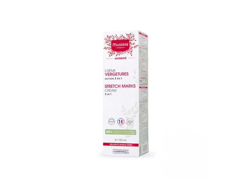 Mustela Maternite Stretch Marks Cream 3 In 1 Κρέμα για Πρόληψη Ραγάδων Κατα την Διάρκεια της Εγκυμοσύνης & Μετά τον Τοκετό, 150ml