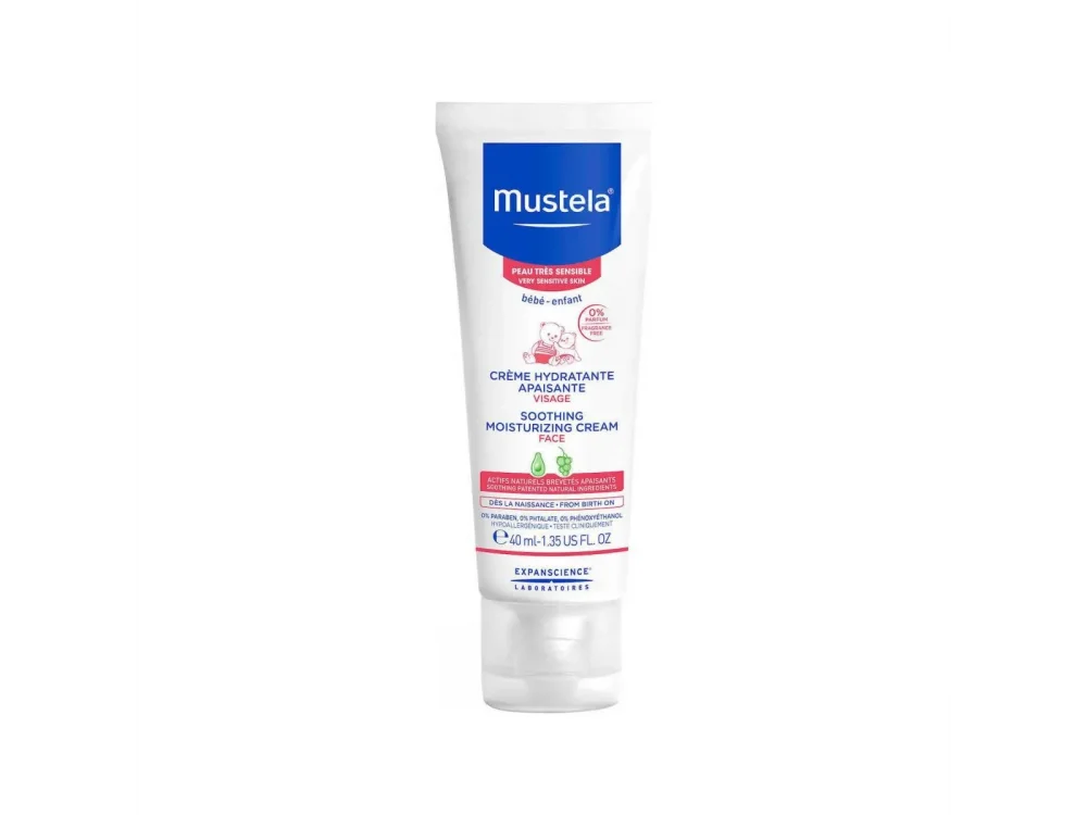 Mustela Soothing Moisturizing Cream, Καταπραϋντική Κρέμα Προσώπου κατά του Κνησμού για Ευαίσθητες Επιδερμίδες, 40ml