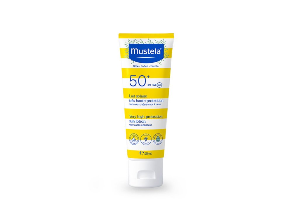 Mustela Very High Protection Sun Lotion SPF50+ Αντηλιακό Προσώπου-Σώματος για Όλη την Οικογένεια, 40ml