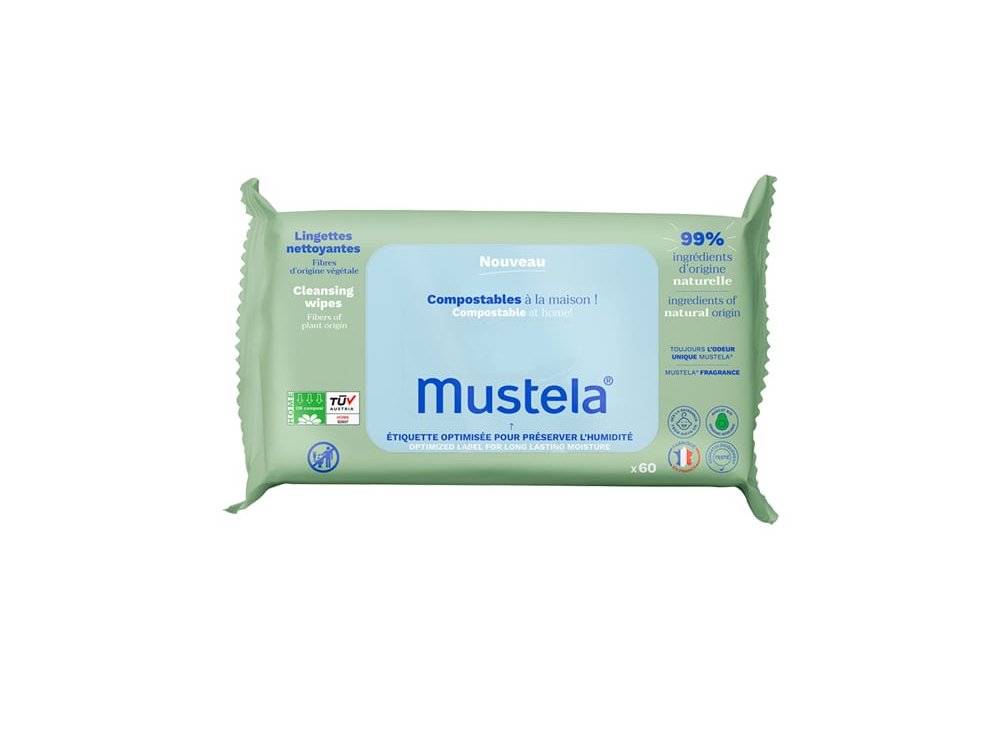 Mustela Cleansing Wipes Eco-Responsible, Υγρά Μαντηλάκια Καθαρισμού, 60τεμ