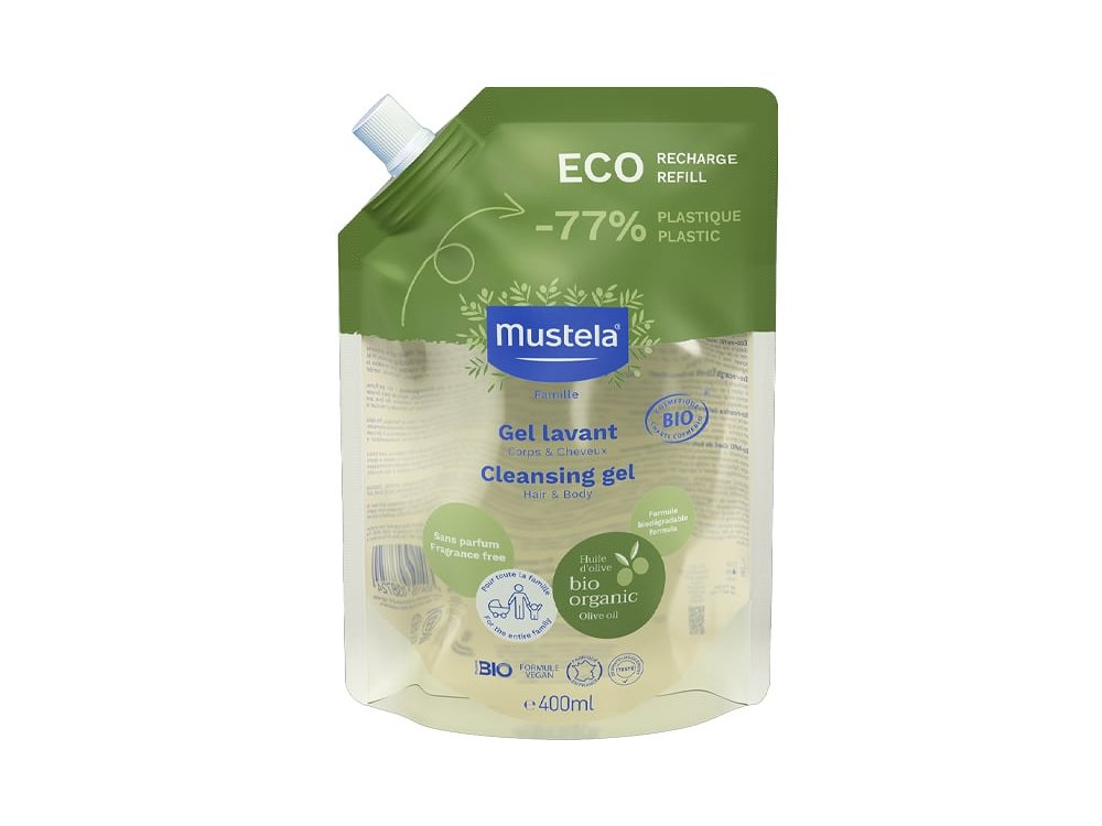 Mustela Eco-Refill Organic Cleansing Gel Τζελ Καθαρισμού για Σώμα & Μαλλιά Ανταλλακτική Συσκευασία, 400ml