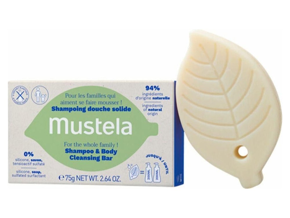 Mustela Shampoo & Body Cleansing Bar, Μπάρα Καθαρισμού για Σώμα & Μαλλιά, 75g