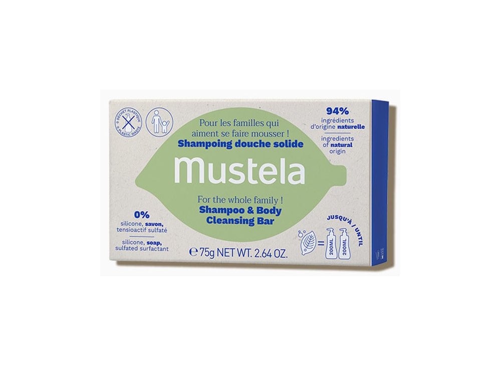 Mustela Shampoo & Body Cleansing Bar, Μπάρα Καθαρισμού για Σώμα & Μαλλιά, 75g