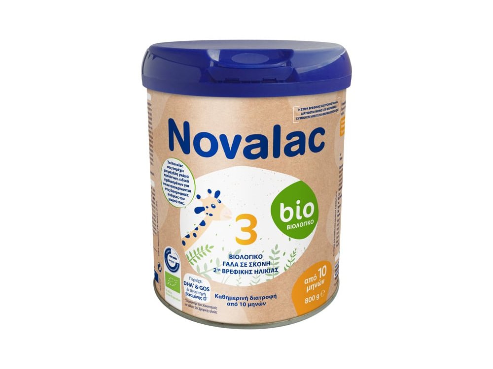 Novalac Bio 3 Βιολογικό Γάλα σε Σκόνη 3ης Βρεφικής Ηλικίας 10m+, 800g