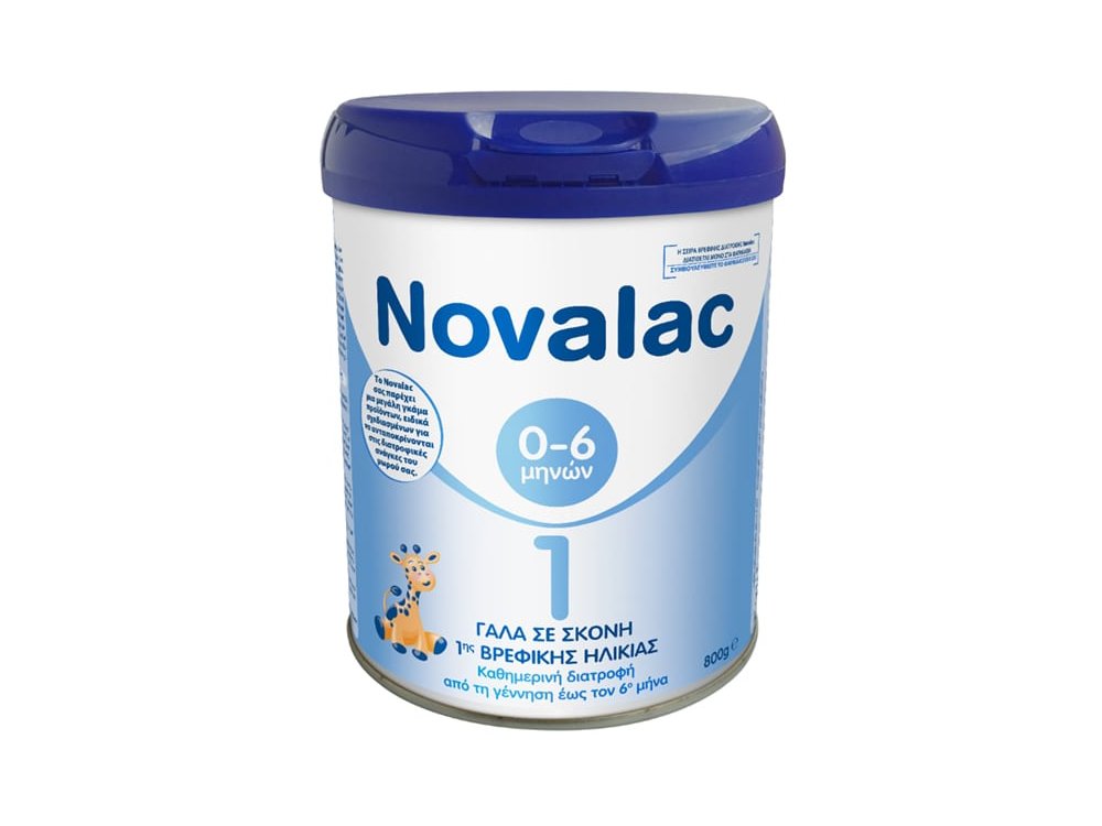 Novalac 1 Βρεφικό Γάλα σε Σκόνη Κατάλληλο από την Γέννηση έως τον 6 Μήνα, 800gr