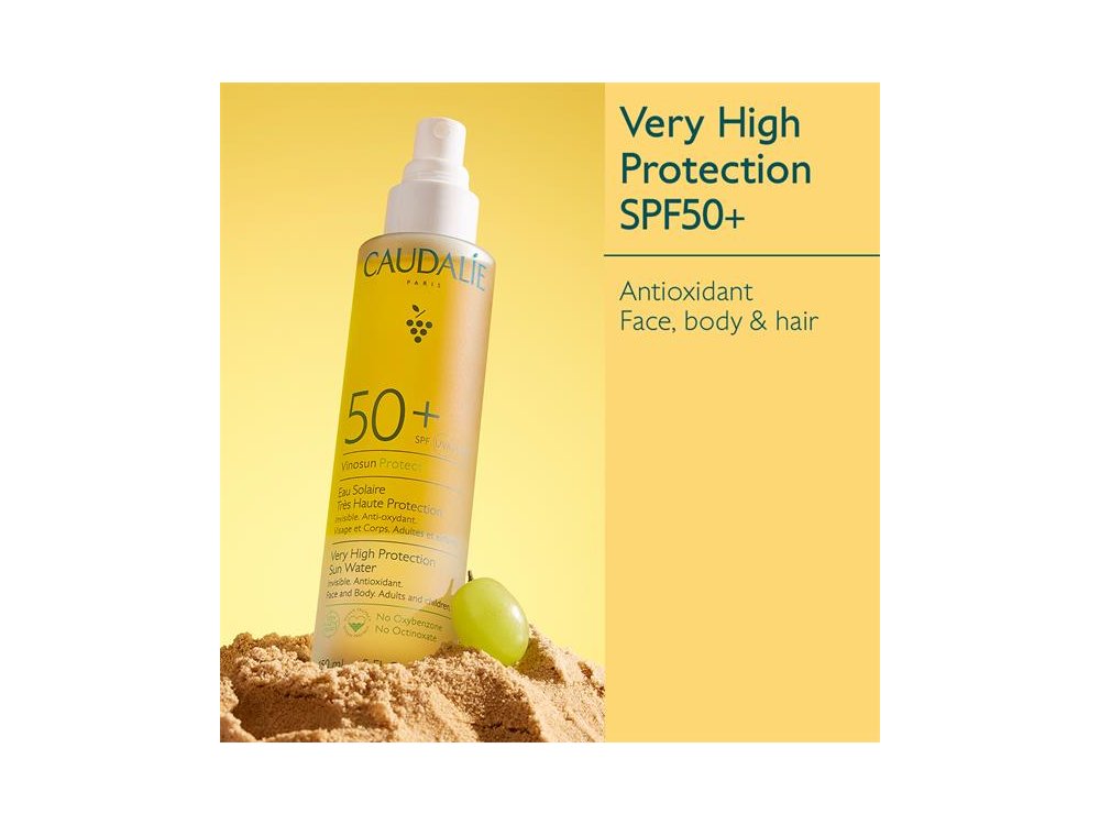 Caudalie Vinosun Protect Very High Protection Water Αντηλιακό Νερό Πολύ Υψηλής Προστασίας με SPF50+, 150ml