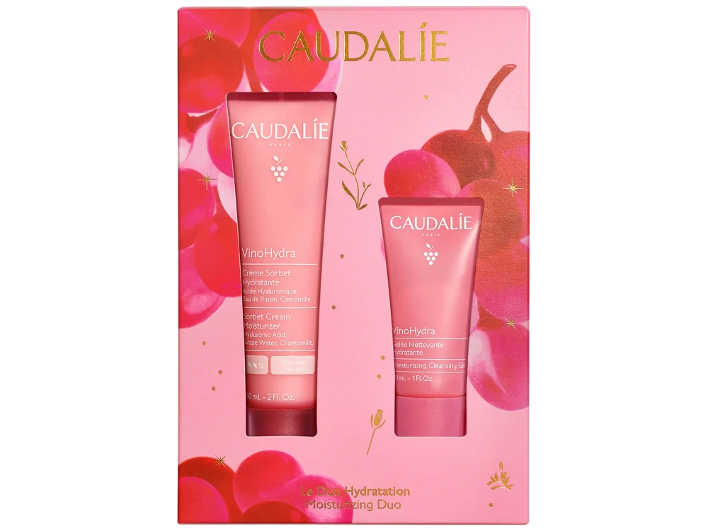 Caudalie X-Mas Vinohydra, Sorbet Κρέμα Moisturizer 60ml & Moisturizing Τζελ Καθαρισμού, 30ml