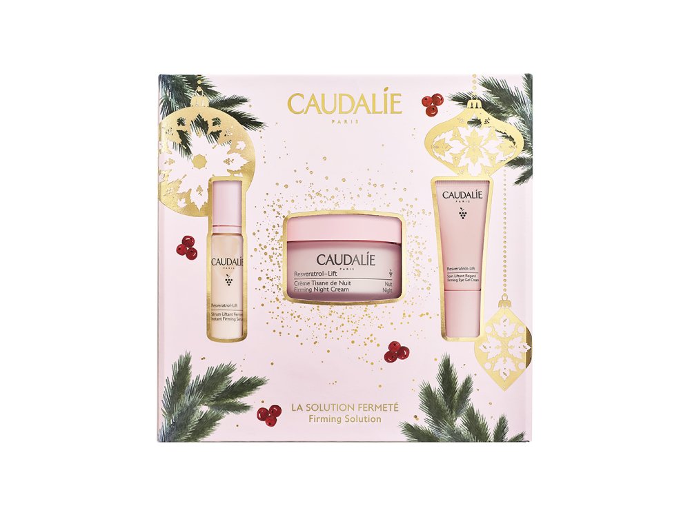 Caudalie Christmas Set Firming Solution Resveratrol-Lift Serum Ενυδατικός Ορός, 10ml & Night Cream Κρέμα Νυχτός, 50ml & Eye Cream Κρέμα Ματιών, 5ml