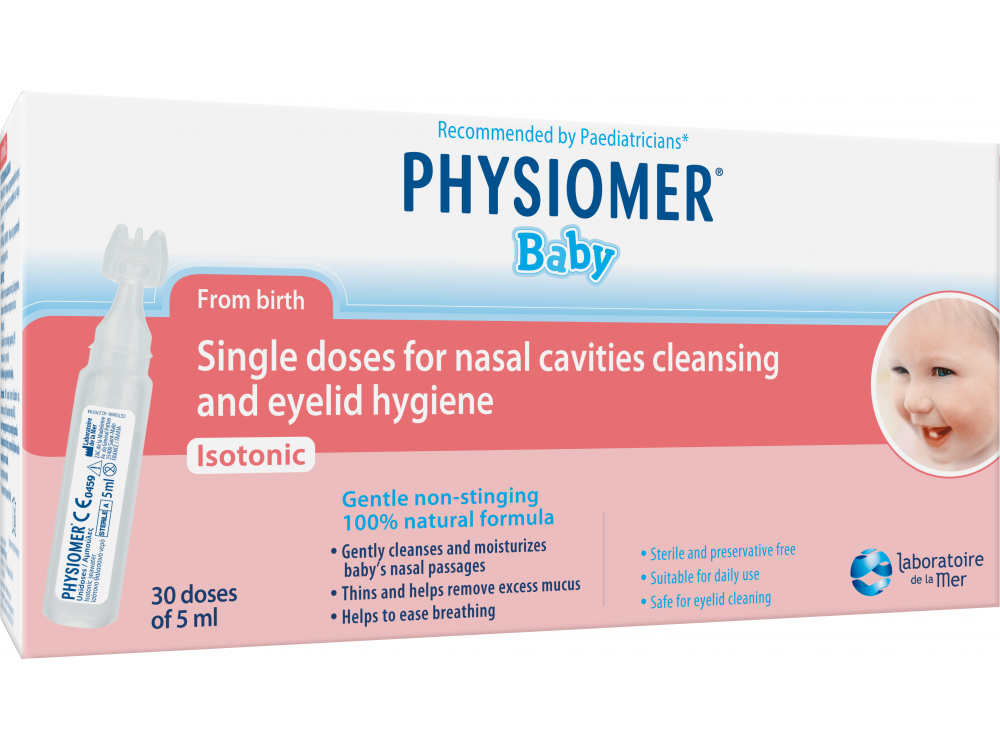 Physiomer Baby Αποστειρωμένες Αμπούλες Φυσιολογικού Ορού για ρινική αποσυμφόρηση, 30 x 5ml