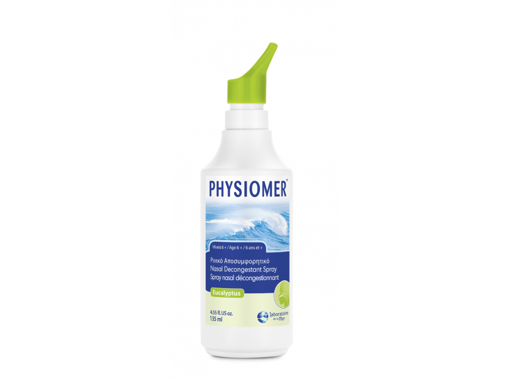 Physiomer Nasal Spray Υπέρτονο Ρινικό Σπρέι Καθαρισμού με Ευκάλυπτο,από 6 ετών & Ενήλικες, 135ml