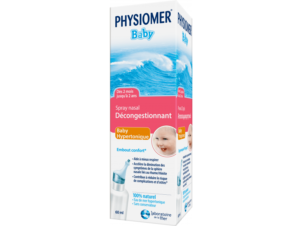 Physiomer Baby Hypertonic Nasal Spray, Yπέρτονο Ρινικό Σπρέι, Κατάλληλο για Παιδιά από 2 μηνών, 60ml