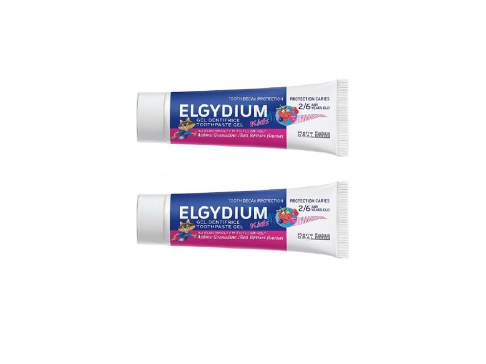 Elgydium Οδοντόκρεμα Παιδική Red Berries, 2 x 50ml