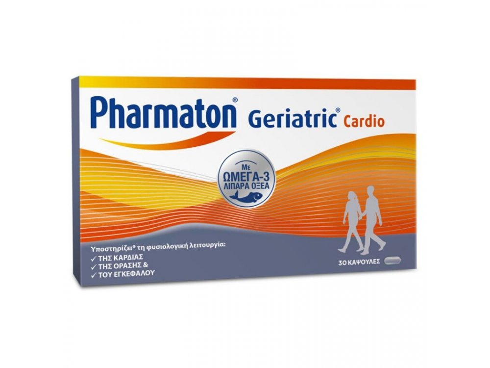 Geriatric Cardio, Συμπλήρωμα διατροφής με συνδυασμό Βιταμινών, Μετάλλων, ιχνοστοιχείων & Ωμέγα-3, 30caps