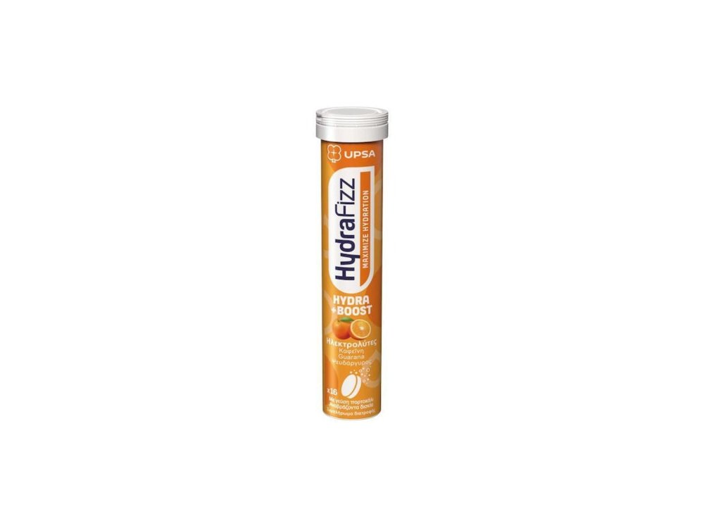 UPSA HydraFizz Hydra + Boost 16 Αναβράζοντα Δισκία Με Γεύση Πορτοκάλι