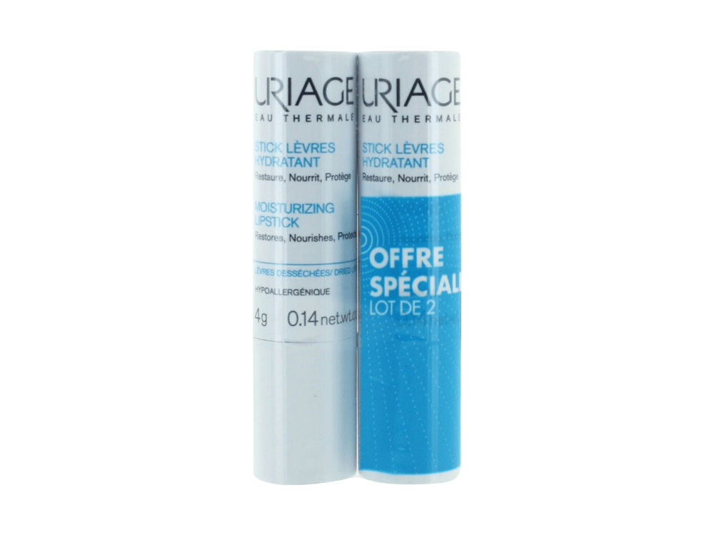Uriage Promo Eau Thermale με Moisturizing Lipstick, Ενυδατικό Στικ Χειλιών, 2x4g