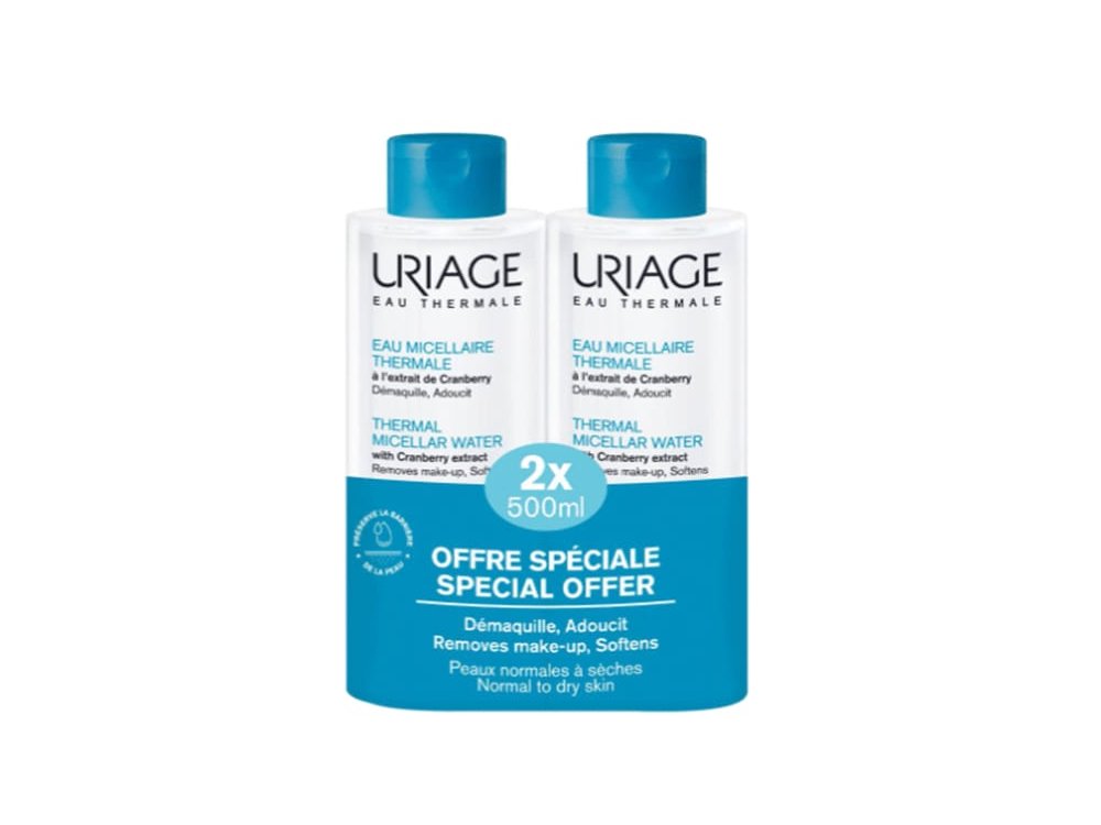 Uriage Promo Eau Thermale Micellar Water, Καθαριστικό Ιαματικό Νερό για Πρόσωπο & Μάτια, 2x500ml