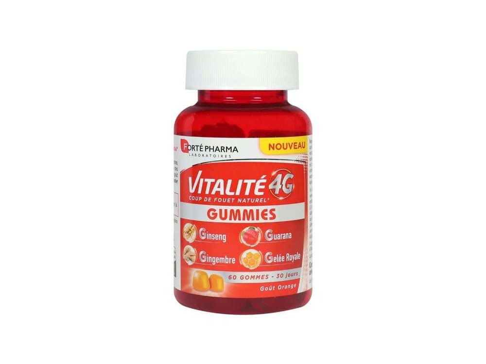 Forte Pharma Vitality 4G Gummies Ζελεδάκια με Γεύση Πορτοκάλι, 60 ζελεδάκια