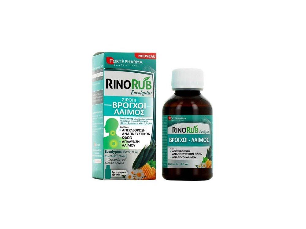 Forte Pharma RinoRub Eucalyptus Σιρόπι για τους Βρόγχους & το Λαιμό με Ευκάλυπτο, 120ml