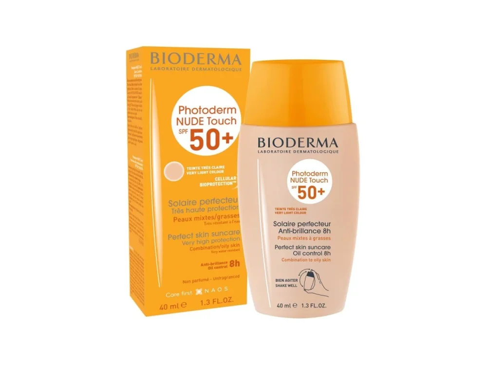 Bioderma Photoderm Nude Touch Very Light Colour, Αντηλιακό Προσώπου με Ελαφρύ Χρώμα SPF50+, 40ml