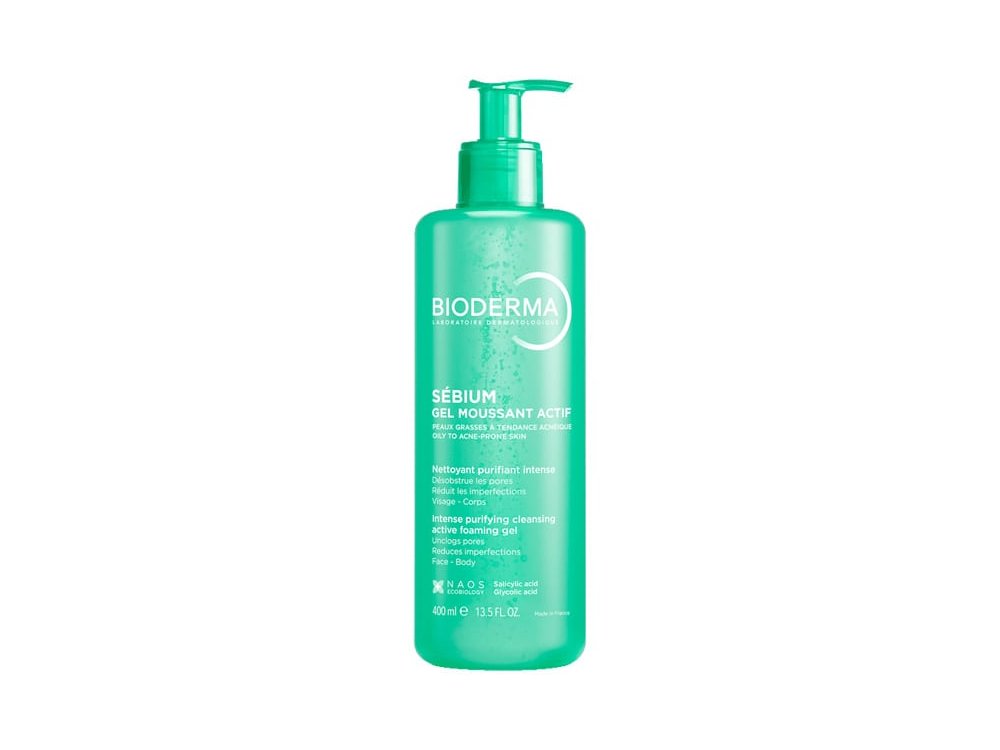 Bioderma Sebium Gel Moussant Actif Καταπραϋντικό Gel Καθαρισμού για Λιπαρές & Ακνεϊκές Επιδερμίδες, 400ml