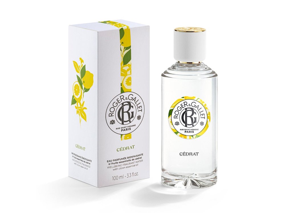 Roger & Gallet Cedrat Fragrant Wellbeing Water Perfume, Γυναικείο Άρωμα Εμπλουτισμένο με Αιθέριο Έλαιο Κίτρου, 100ml