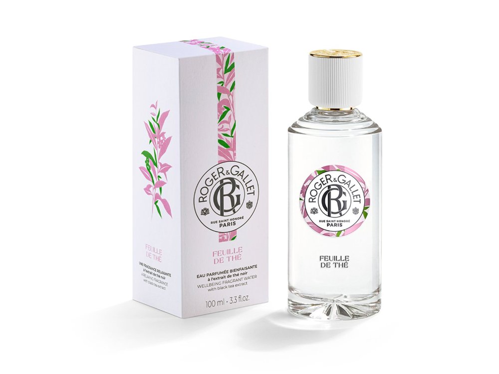 Roger & Gallet Perfume Feuille de The, Fragrant Wellbeing Water, Γυναικείο Άρωμα Εμπλουτισμένο με Εκχύλισμα Μαύρου Τσαγιού, 100ml