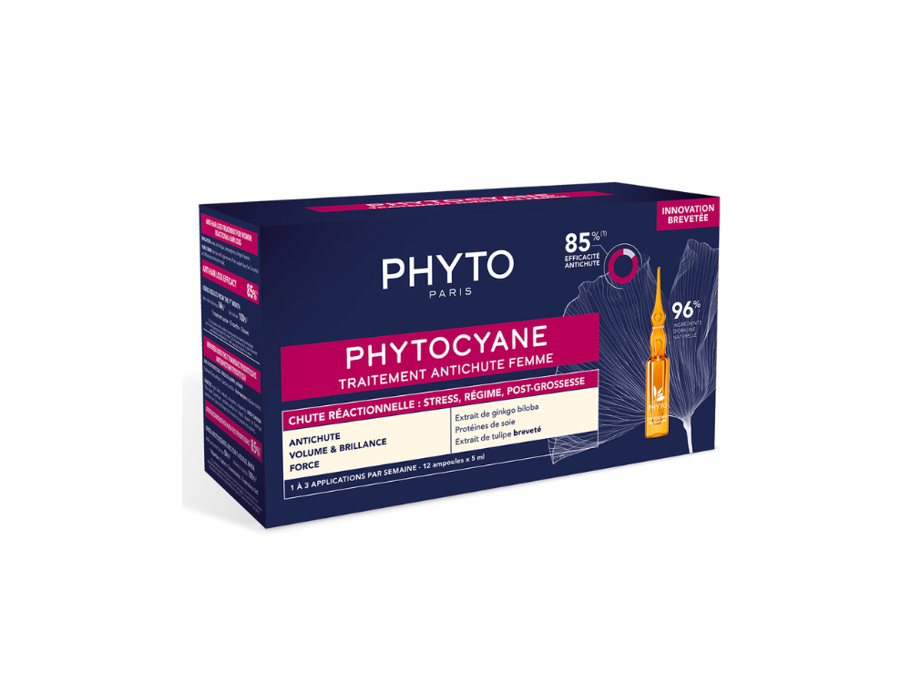 Phyto Phytocyane Reactional Hair Loss Treatment for Women, Αγωγή για την Αντιδραστική Γυναικεία Τριχόπτωση, 12amp x 5ml