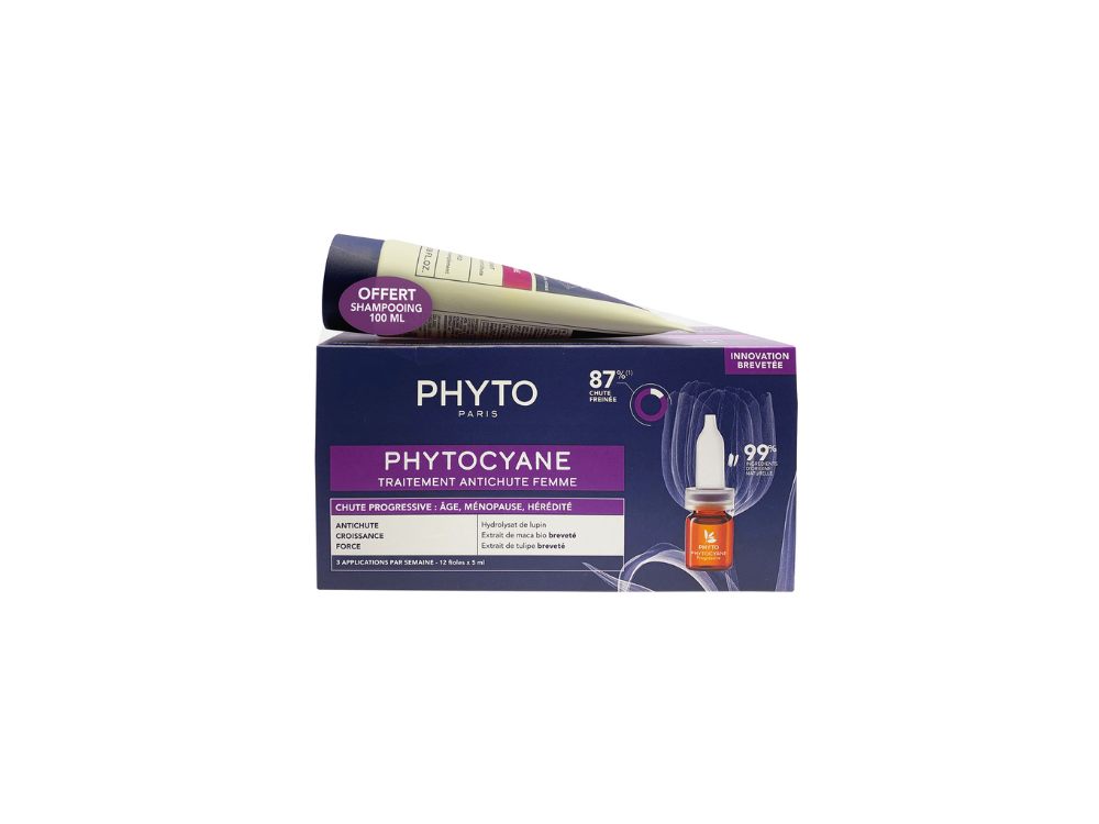 Phyto Phytocyane Promo Progressive Hair Loss Treatment for Women Αγωγή Προοδευτικής Τριχόπτωσης για Γυναίκες, 12amps x 5ml & Δώρο Αναζωογονητικό Σαμπουάν, 100ml, 1σετ