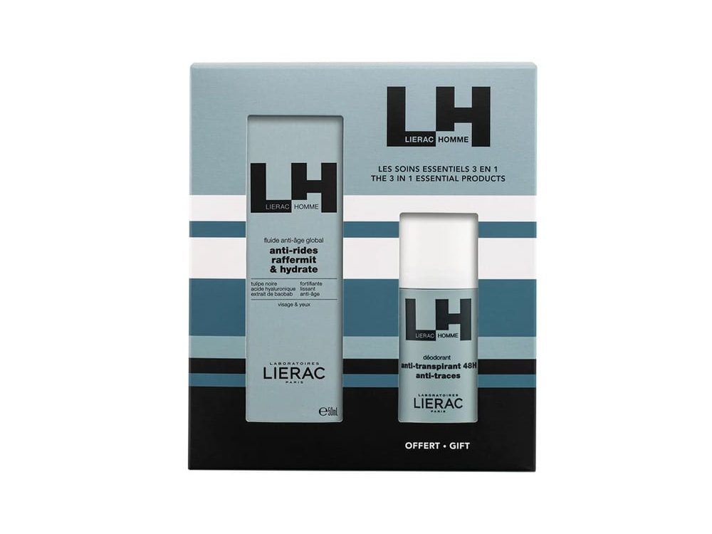 Lierac Homme Promo Σετ Ανδρικής Περιποίησης με Lierac Homme Anti-Aging Fluid, Λεπτόρευστη Αντιγηραντική Κρέμα για Άνδρες, 50ml & Δώρο Lierac Homme Αποσμητικό, 50ml, 1σετ