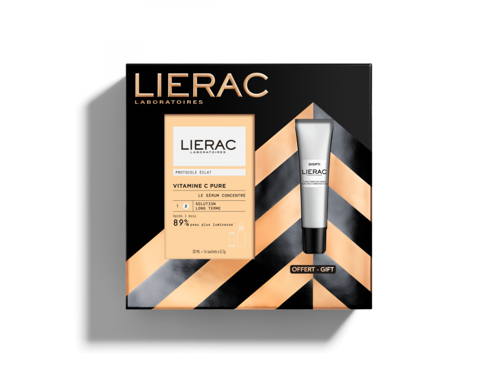 Lierac X-mas The Vitamin C Radiance Routine Gift Set, Συμπυκνωμένος Ορός Λάμψης 30ml & Δώρο Λεπτόρρευστη Κρέμα Διόρθωσης Μαύρων Κύκλων, 15ml