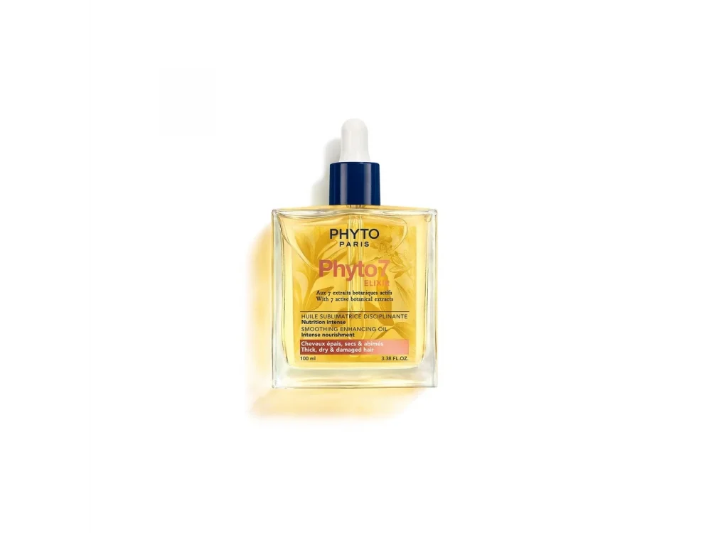 Phyto 7 Elixir Smoothing Enhancing Oil, Λάδι Θρέψης & Λείανσης Πολλαπλών Χρήσεων για Πυκνά & Ξηρά Μαλλιά, 100ml
