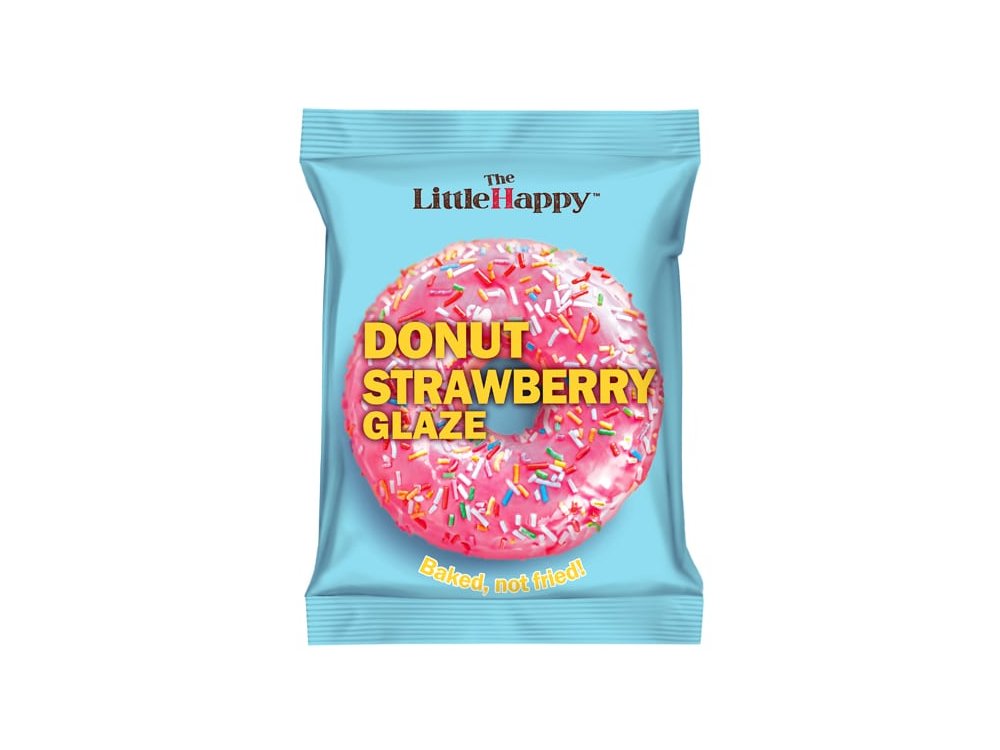 Τhe Little Happy Donut Strawberry Glaze, Ατομικό Γλυκό Σνακ, 50g