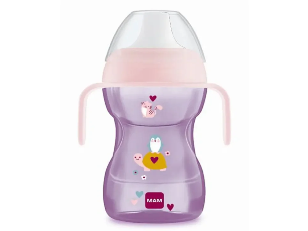 Mam Fun To Drink Εκπαιδευτικό Μπιμπερό Πλαστικό με Λαβές, 8m+, Κορίτσι, 270ml