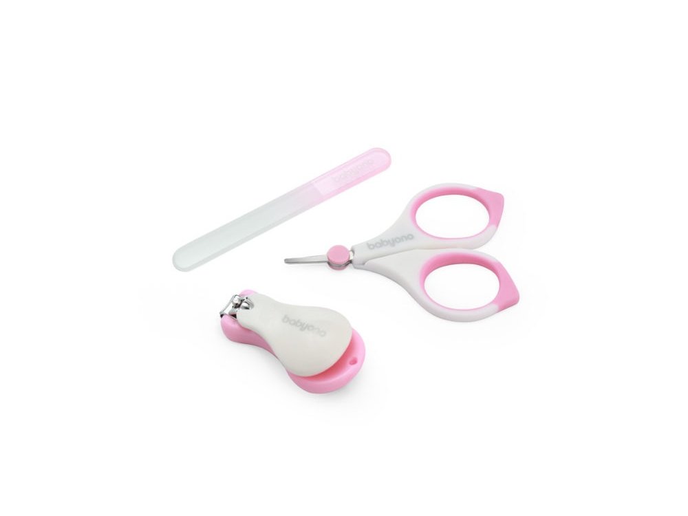 BabyOno Baby Nail Set, Σετ Περιποίησης Νυχιών για το Μωρό με Θήκη, Pink